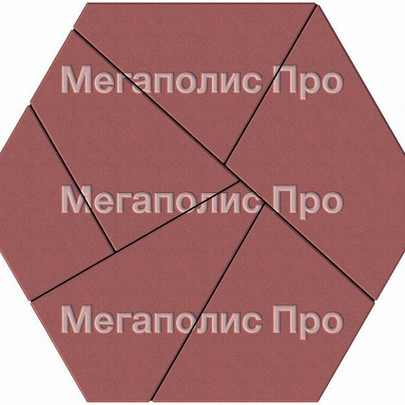 Тротуарная плитка Выбор Оригами Б.4.Фсм.8 80 мм Стандарт Красный фото 3