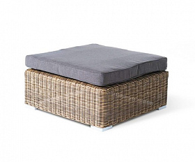 Лунго плетеная оттоманка с подушкой, цвет соломенный
