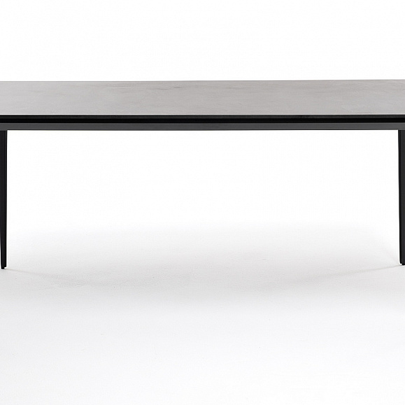 Малага обеденный стол из HPL 160х80см, цвет серый гранит, каркас черный фото 2