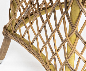 Эспрессо плетеный круглый стол, диаметр 80 см, цвет соломенный