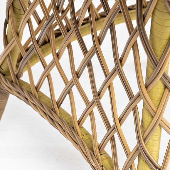 Эспрессо плетеный круглый стол, диаметр 80 см, цвет соломенный фото 7