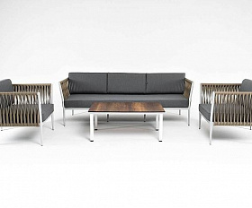 Лаунж-Зона Касабланка 4SIS плетеная из роупа 5-местная, цвет серый