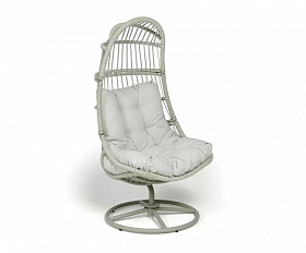 Кресло-кокон Севилья 4SIS из искусственного ротанга, цвет светло-серый