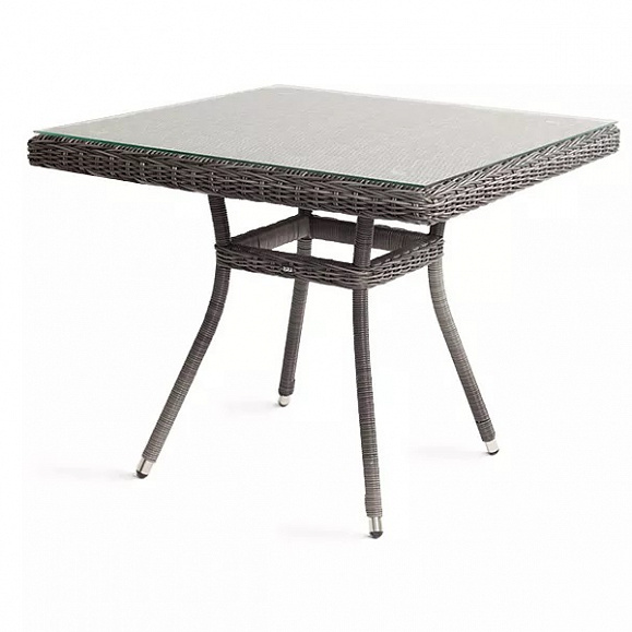 Плетеный стол Айриш 4SIS из искусственного ротанга, цвет графит фото 1