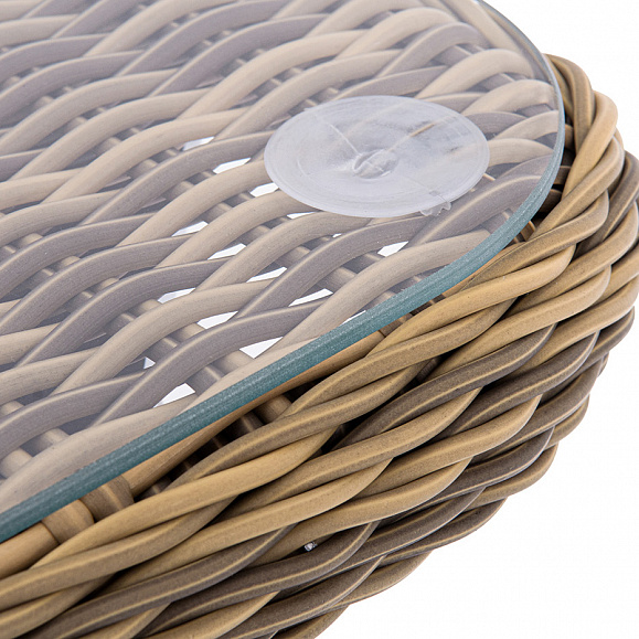 Прованс столик журнальный из ротанга, цвет соломенный фото 5