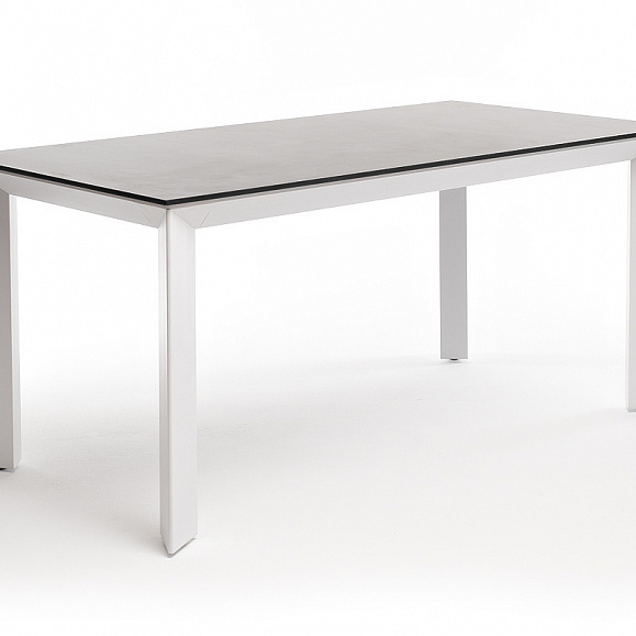 Венето обеденный стол из HPL 160х80см, цвет серый гранит, каркас белый фото 1