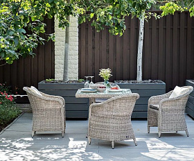 Обеденная группа Фредо 4SIS из искусственного ротанга, цвет бежевый