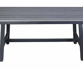 Сан Ремо стол обеденный из ДПК, каркас алюминиевый темно-серый