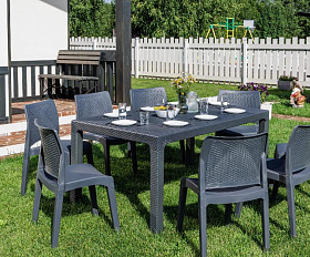 Обеденный комплект July L Royal Family из пластика, цвет графит