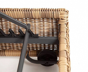 Шезлонг Рим 4SIS из искусственного ротанга, цвет соломенный с подушкой