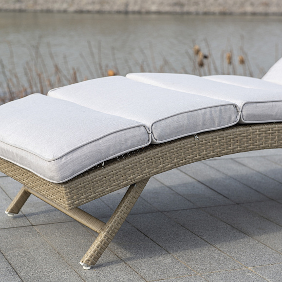 Лиссабон шезлонг из искусственного ротанга, цвет соломенный фото 5