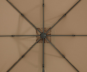 Фабриано зонт двухкупольный 3x3м на алюминиевой опоре, тент темно-серый