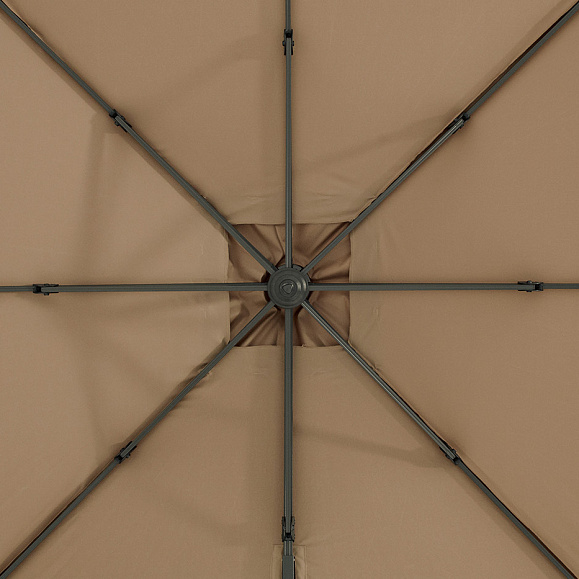 Фабриано зонт двухкупольный 3x3м на алюминиевой опоре, тент темно-серый фото 4