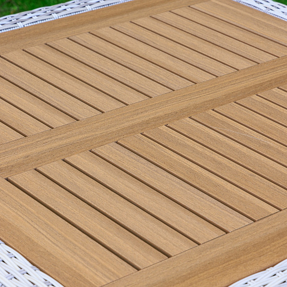 Обеденный стол Amelia Royal Family из искусственного ротанга 90 см, цвет бежевый фото 4