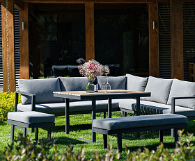 Набор для лаунж зоны из алюминия TOPA с обеденным столом Joygarden