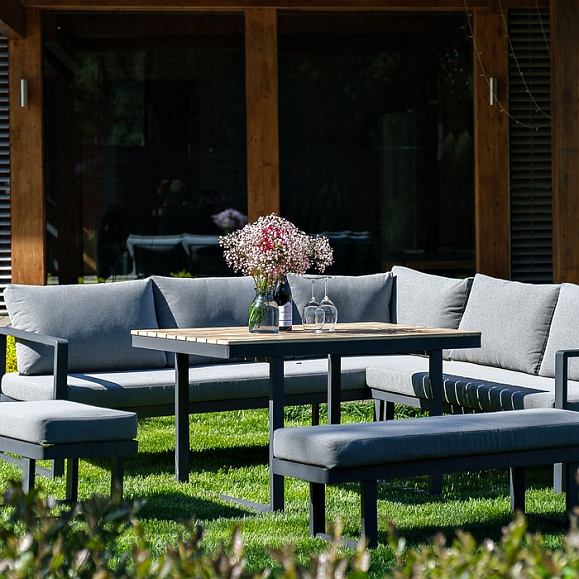 Набор для лаунж зоны из алюминия TOPA с обеденным столом Joygarden фото 2