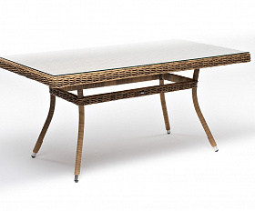 Латте плетеный стол из искусственного ротанга 140х80см, цвет соломенный