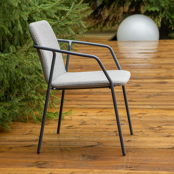 Марокко стул из текстилена nanotex, алюминиевый каркас, цвет серый фото 5