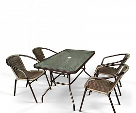 Комплект мебели Николь-3B CDC01/CDT016-120х70 Brown (4+1)