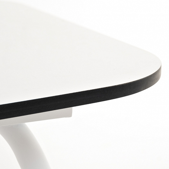 Верона журнальный стол из HPL 120х65, H40, каркас белый муар, цвет столешницы молочный фото 4