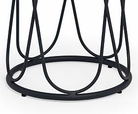 Перу журнальный стол из HPL круглый Ø40 H55, каркас из алюминия темно-серый (RAL 7024) муар, цвет столешницы серый гранит