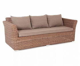 Диван трехместный Капучино 4SIS из искусственного ротанга, цвет коричневый