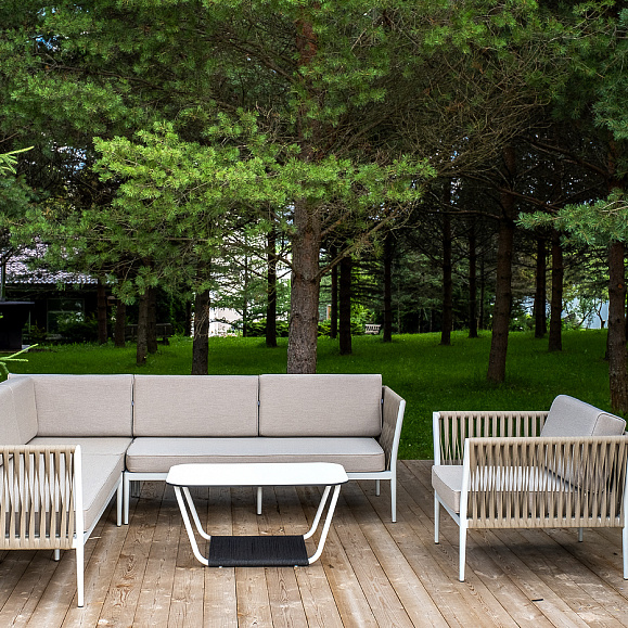 Касабланка модульная лаунж-зона из роупа (веревки), каркас из алюминия фото 4