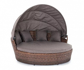 Плетеная кровать круглая Стильяно 4SIS из искусственного ротанга, цвет коричневый