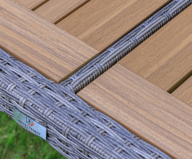 Обеденный стол Amelia Royal Family из искусственного ротанга 150 см, цвет серый