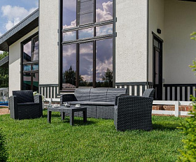 Обеденный комплект Lana M Royal Family из пластика, цвет графит