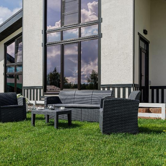 Обеденный комплект Lana M Royal Family из пластика, цвет графит фото 5