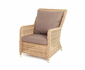 Плетеное кресло Гляссе 4SIS из искусственного ротанга, цвет соломенный