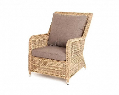 Плетеное кресло Гляссе 4SIS из искусственного ротанга, цвет соломенный