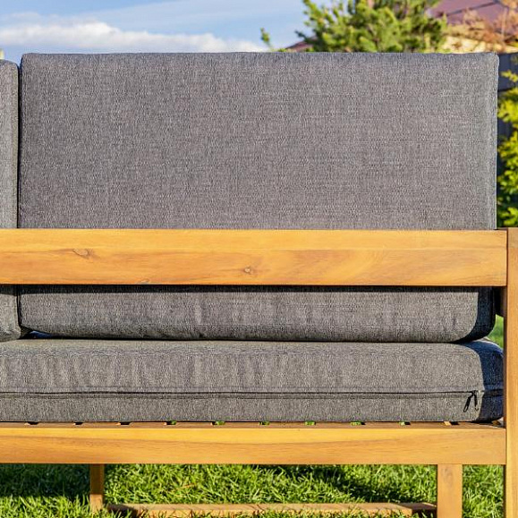 Лаунж-зона Brooklyn Royal Family из дерева с угловым диваном, цвет серый фото 8