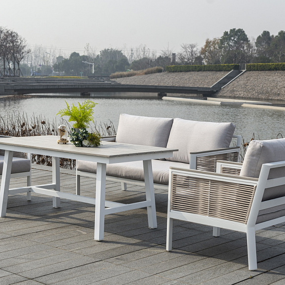 Сан Ремо стол обеденный из ДПК, каркас алюминиевый фото 7