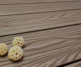 Террасная доска Террапол Смарт 3D Полнотелая без паза 3000 или 2000х130х24 мм, цвет Тик Киото