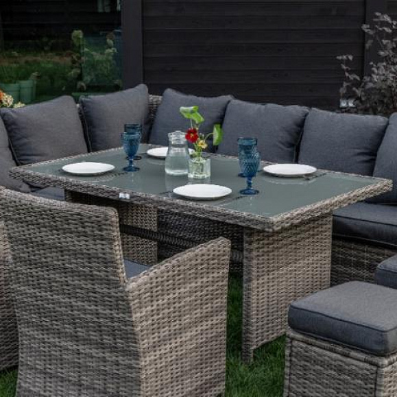 Угловой комплект Zorro Plus Double Royal Family из искусственного ротанга, цвет серый фото 1