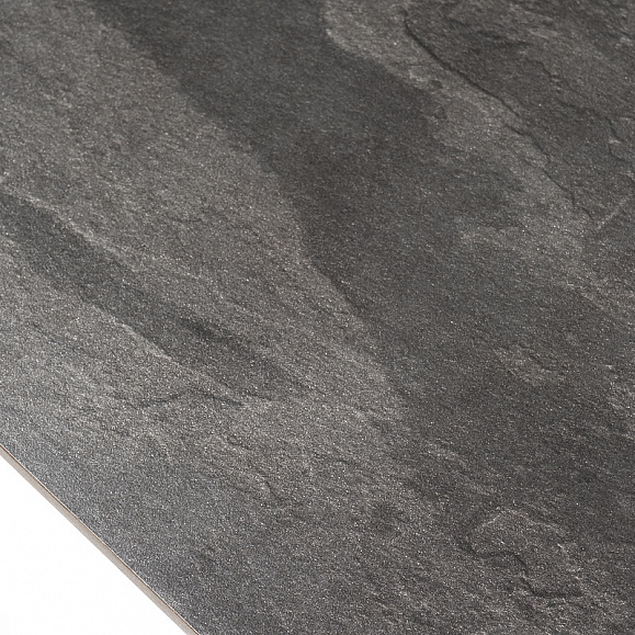 Каффе обеденный стол из HPL 140х70см, цвет серый гранит, подстолье двойное черное фото 5