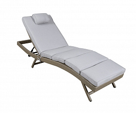 Лиссабон шезлонг из искусственного ротанга, цвет соломенный