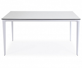 Малага обеденный стол из HPL 140х80см, цвет молочный, каркас белый