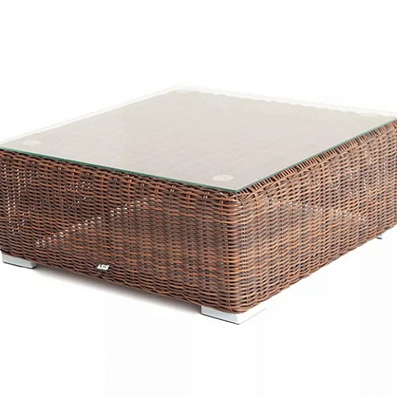 Журнальный столик Лунго 4SIS из искусственного ротанга, цвет коричневый фото 1