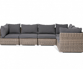 Лунго трансформирующийся диван из искусственного ротанга, цвет соломенный