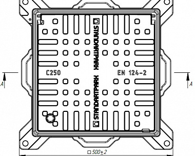 Люк Standartpark квадратный ВЧ ЛК-36.50.08-ВЧ-Ф4.000