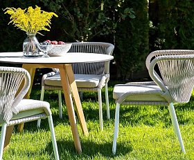 Плетеный стул Милан 4SIS из роупа (веревки), цвет бежевый