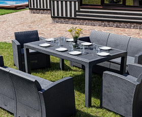 Обеденный комплект Grand Lana Dining XL Royal Family из пластика, цвет графит