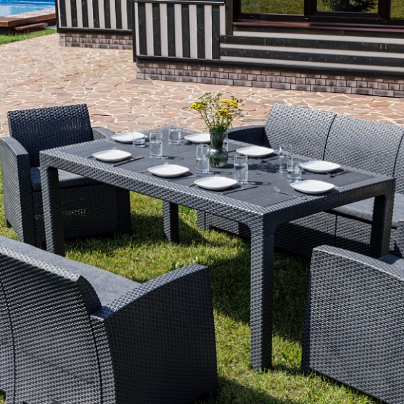 Обеденный комплект Grand Lana Dining XL Royal Family из пластика, цвет графит фото 4