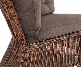 Диван модульный Бергамо 4SIS из искусственного ротанга, цвет коричневый