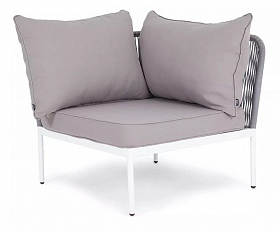 Модуль диванный угловой Канны 4SIS из роупа (веревки), цвет светло-серый