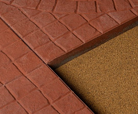 Тротуарная плитка Квадрат 342 механический завод 500х500х40 мм Солнышко, цвет Красный