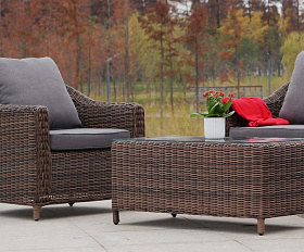 Кон Панна лаунж-зона из искусственного ротанга, цвет коричневый